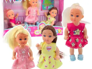 3 mini lėlių rinkinys Gimtadienio šventė Lėlė Gimtadienio suknelė 3 vnt.