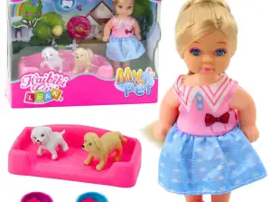 Mini-Puppen-Set mit zwei Hundebett-Futternäpfen