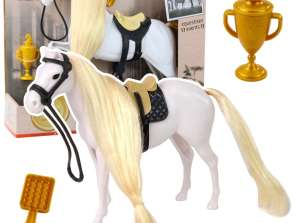 Horse With Long Mane Saddle Cup Brush Accessories White