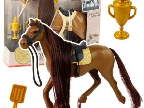 Horse With Long Mane Saddle Cup Brush Accessories Brown