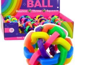 Balle en caoutchouc tressée Ballon de jeu sensoriel coloré 7,5 cm