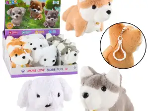 Cane di peluche con ciondolo portachiavi a coda attorcigliante