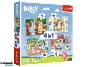 Puzzel 4in1 12. 15. 20. 24 Bluey en zijn wereld Trefl 34637