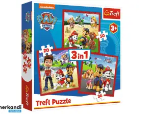 Puzzle 3in1 Fröhliche Hunde Paw Patrol Viacom PAW Patrol 34867