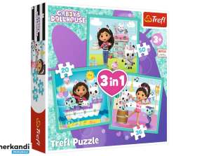 Puzzle 3in1 Aktivitäten Gabby Universelles Gabby-Haus Trefl 34871