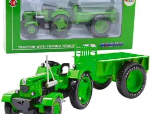 Grüner Metall Landwirtschaftlicher Traktor Mit Anhänger 1:18
