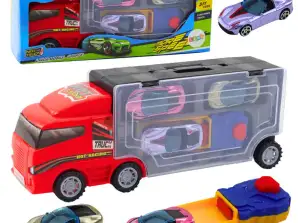 LKW mit Garage mit Autos Launcher 3 Stück Rot