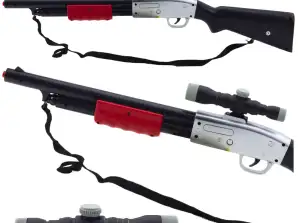 Rifle Shotgun Prop Shoulder Strap Scope Black Sounds 65cm