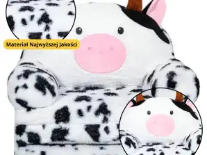 Liegesessel für Kind Kuh 3 Etagen weiß und schwarz 50x50cm