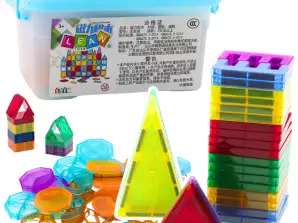 Magnetic Blocks in a Suitcase Set Colorful 57 pcs
