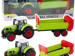 Tractor cu remorcă, antrenare cu frecare, capotă cu deschidere, uși, verde