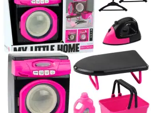 Huishoudelijke Apparaat Set Interactieve Wasmachine Geluiden Accessoires Zwart & Roze