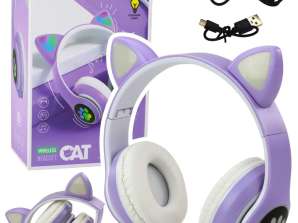 Cuffie wireless per bambini Bluetooth On-ear Orecchie di gatto viola