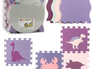 Mykt Puslespill Pedagogisk Matte Lekegrind EVA Skum Rosa Lilla 25stk