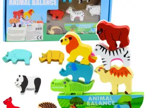 Arcade Game Balancing Wooden Animals 13El