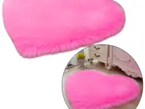 Kleiner Plüschteppich Rutschfest Herz Rosa 40x50