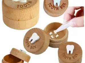 Babymilch-Zahnbox aus Holz mit Zahnbox mit Gravur Zahnbox