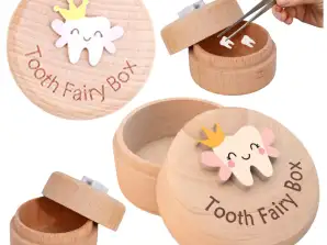 Baby Milch Zahn Box aus Holz mit Gravur Zahn Fairy Box