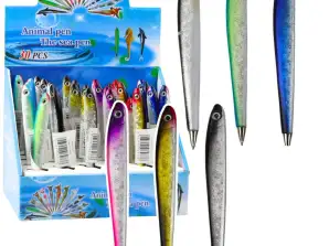 Stylo Poisson Encre Bleue Scintillante Coloré 12.5cm