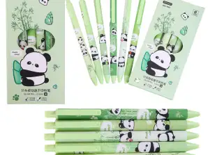 Panda Bamboe Pennenset Groen Zwart Inkt 0.5mm 6st
