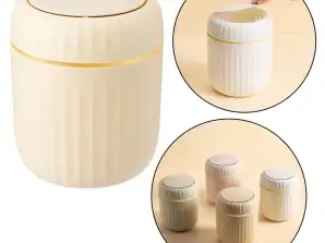 Mini Mülleimer Deckel zum Öffnen Universal Elegant Beige