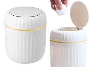 Mini-Mülleimer Deckel zum Öffnen Universal Elegant Weiß