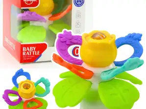Sensorisches Spielzeug für rotierende Blume für Kleinkinder mit Beißringen und Saugnapf