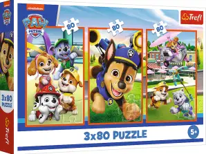 Puslespil 3x80 Paw Patrol Hundepatrulje Trefl 34886