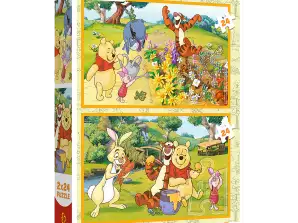 Puzzle 2x24 Un giorno in giardino Disney Winnie the Pooh Trefl 34436