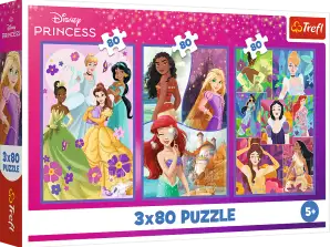 Puzzle 3x80 Prinzessinnen Freunde Disney Prinzessin Clubs 34884