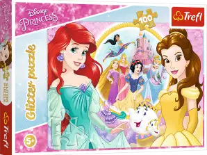 puzzle 100 glitter ricordi di bella e ariel trefl 14819