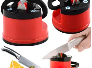 Aiguiseur de couteaux et de ciseaux avec levier de verrouillage à ventouse rouge