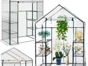 Mini Garten Balkon Gewächshaus 4 Metallregale PVC-Folie 195 x 143 x 73cm