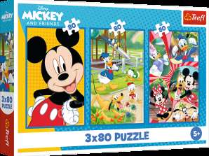 Puzzle 3x80 Mickey Mouse Crew Trefl 34887