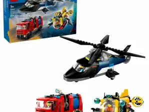 LEGO 60462 CITY Sada vrtulníku. hasičský vůz a ponorka