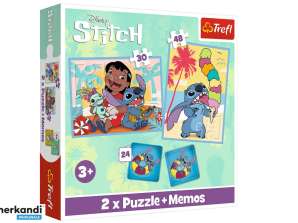 2in1 Memos Jigsaw Puzzle Happy Day Lilo and Stitch Trefl 93585