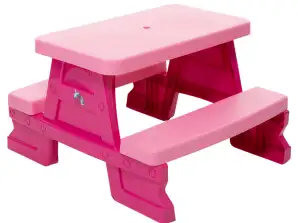 Set Tavolo da Giardino con Panche per Bambini Dorex Rosa
