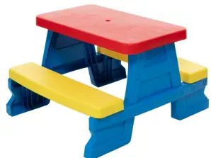 Set Tavolo da Giardino con Panche per Bambini Dorex Blu