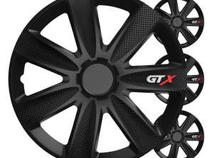 Auto wieldoppen 4st. GTX Zwart Carbon 15