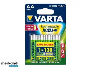 Varta batteri NiMH Mignon AA 2100mAh blisterpakning (pakke med 4) 56706 101 404