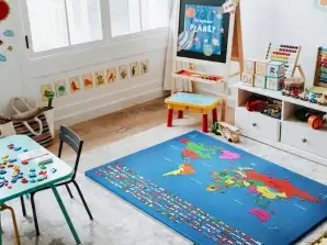 TAPIS ÉDUCATIF EN MOUSSE XXXL PUZZLE CARTE EVA MOUSSE 160X120 CM - 1,92M2