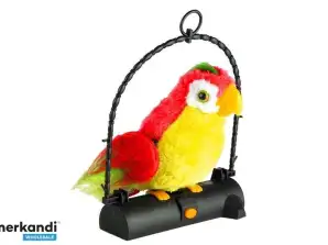Parrot plaiting bird repeats the words red