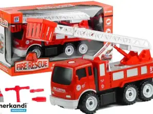 Feuerwehrauto mit Leiter zum Zerlegen von Werkzeugen