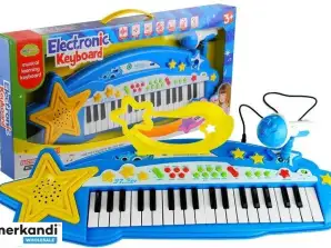 Μεγάλο πληκτρολόγιο 37 πλήκτρων MP3 Μικρόφωνο μπλε