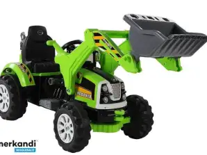 Battery Operated Tractor with Bucket Excavator Green