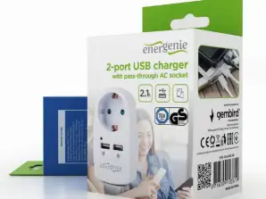 EnerGenie USB punjač s 2 priključka Bijeli EG-ACU2-02