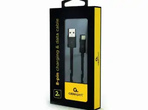 8pinový nabíjecí a datový kabel CableXpert 2 m černý CC-USB2P-AMLM-2M
