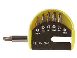 TOP 39D350 Schrauberbits mit Halter. Satz von 7 Stück