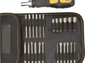 Schraubendreher-Bits und Aufsätze mit Halter. Set 26 Stück.