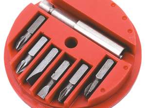 TOPP 39D381 Skrutrekkerbits med holder. sett med 7 stk